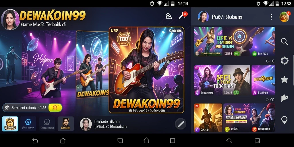 Tampilan antarmuka DEWAKOIN99 yang menarik dan penuh warna saat bermain musik.