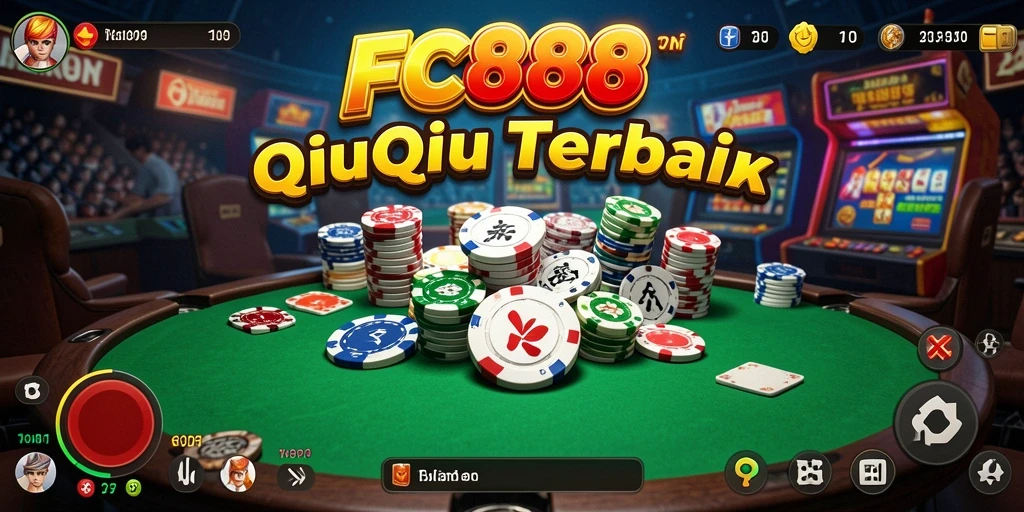 Tampilan gameplay QiuQiu yang seru dan interaktif di FC888.