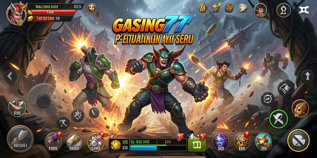 Tampilan screenshot GASING777 saat karakter beraksi dalam pertempuran intens.