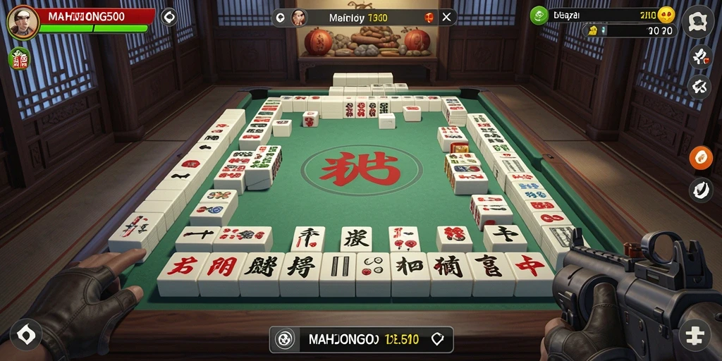 Screenshot gameplay MAHJONG500 menampilkan aksi seru dan tantangan puzzle.