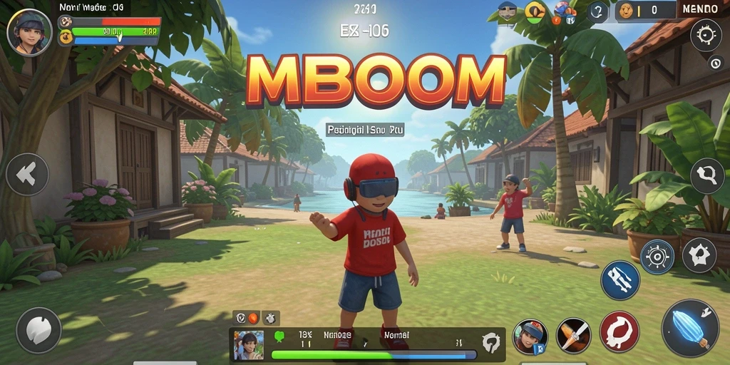 Tangkapan layar MBOOM menampilkan gameplay yang santai dan menarik.
