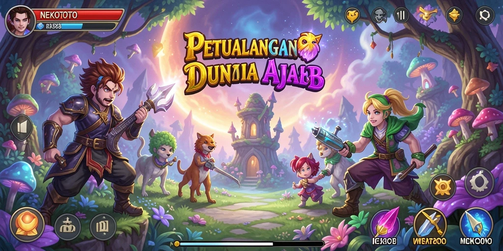 Tampilan seru dari gameplay NEKOTOTO dengan petualangan menantang.