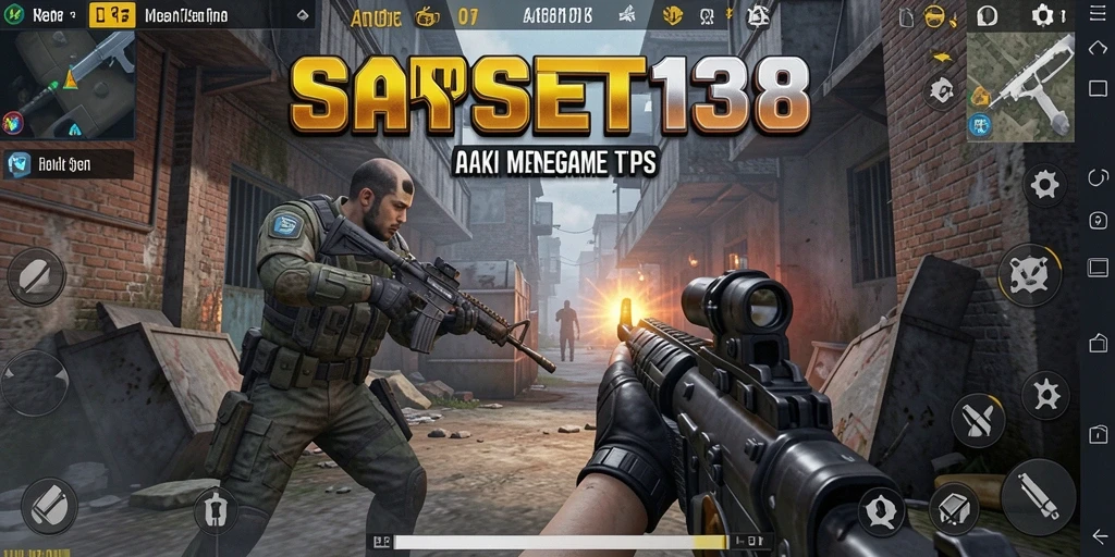 Screenshot utama SATSET138 menampilkan aksi mendebarkan dalam gameplay TPS.
