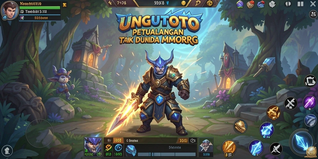 Screenshot UNGUTOTO yang menunjukkan pemain beraksi dalam pertempuran MMORPG.