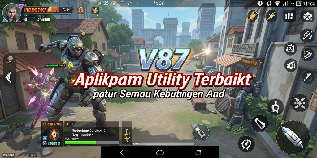 Screenshot utama V87 menampilkan antarmuka aplikasi Utility yang user-friendly.